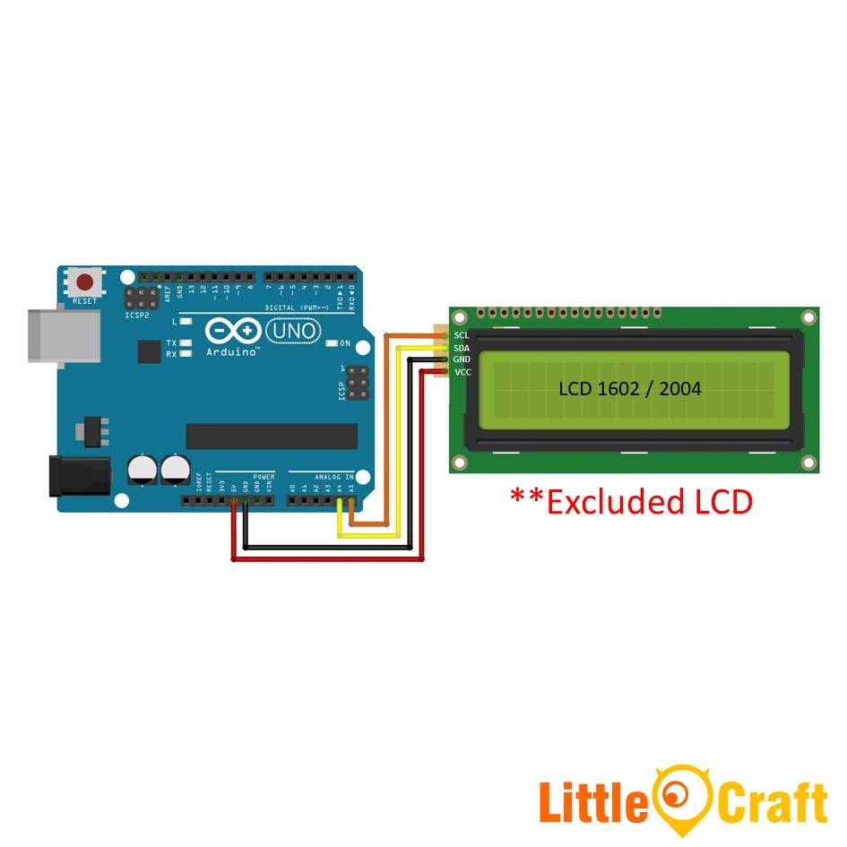 I2C Adaptor for 1602 or 2004 Character LCD