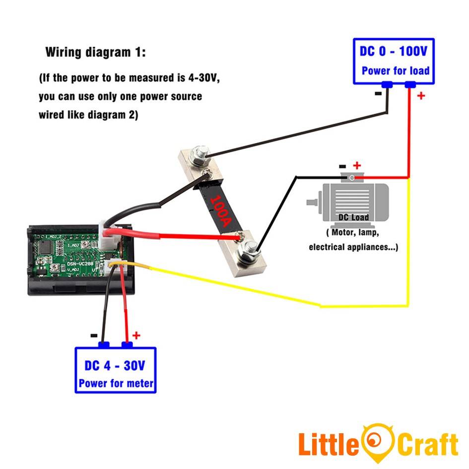 Panel Mount Digital Volt & Amp Meter (0100VDC & 0100A) With Current