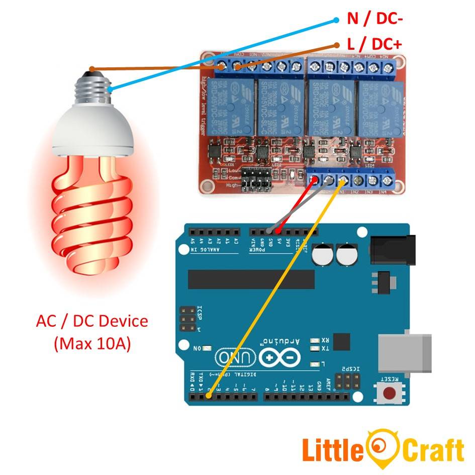 4 Channel Isolated 5V Relay Module With Low / High Level Trigger Option