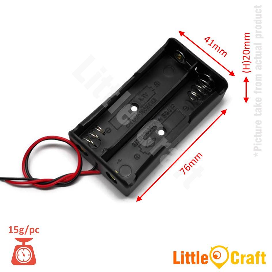 18650 Double Cell Two Slot 3.7V Battery Holder 5pcs Pack