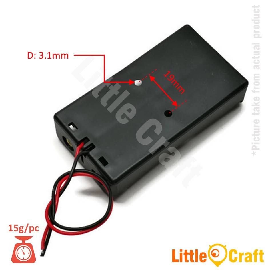 18650 Double Cell Two Slot 3.7V Battery Holder 5pcs Pack