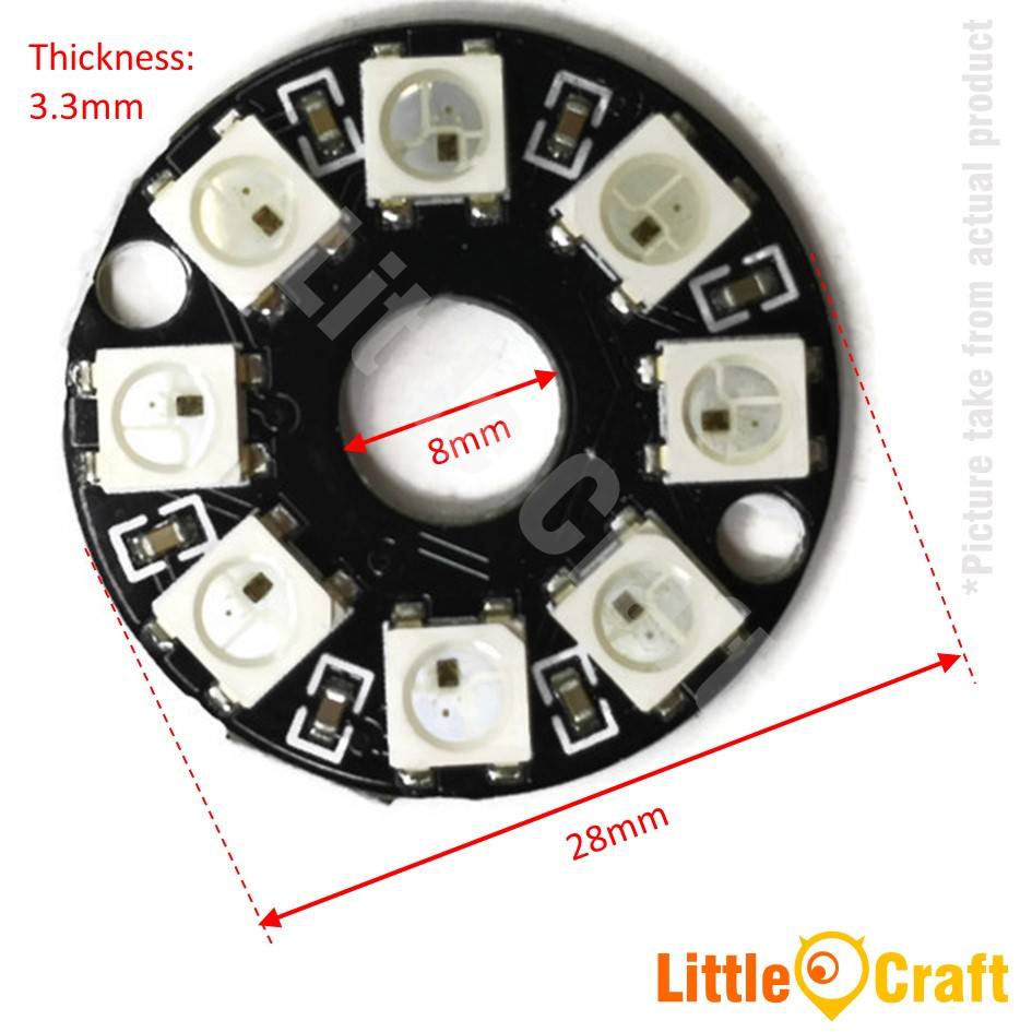RGB LED Ring 8x WS2812 5050 NeoPixel Module