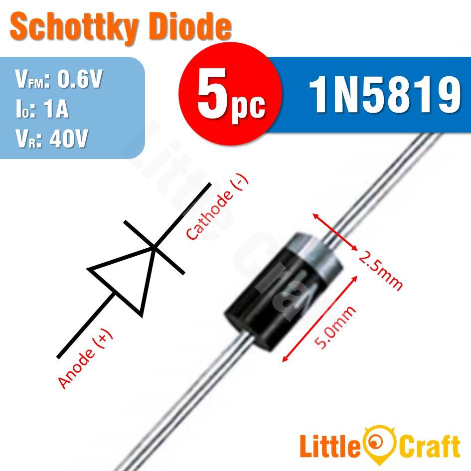 5pcs 1N5819 Diode Schottky Diode