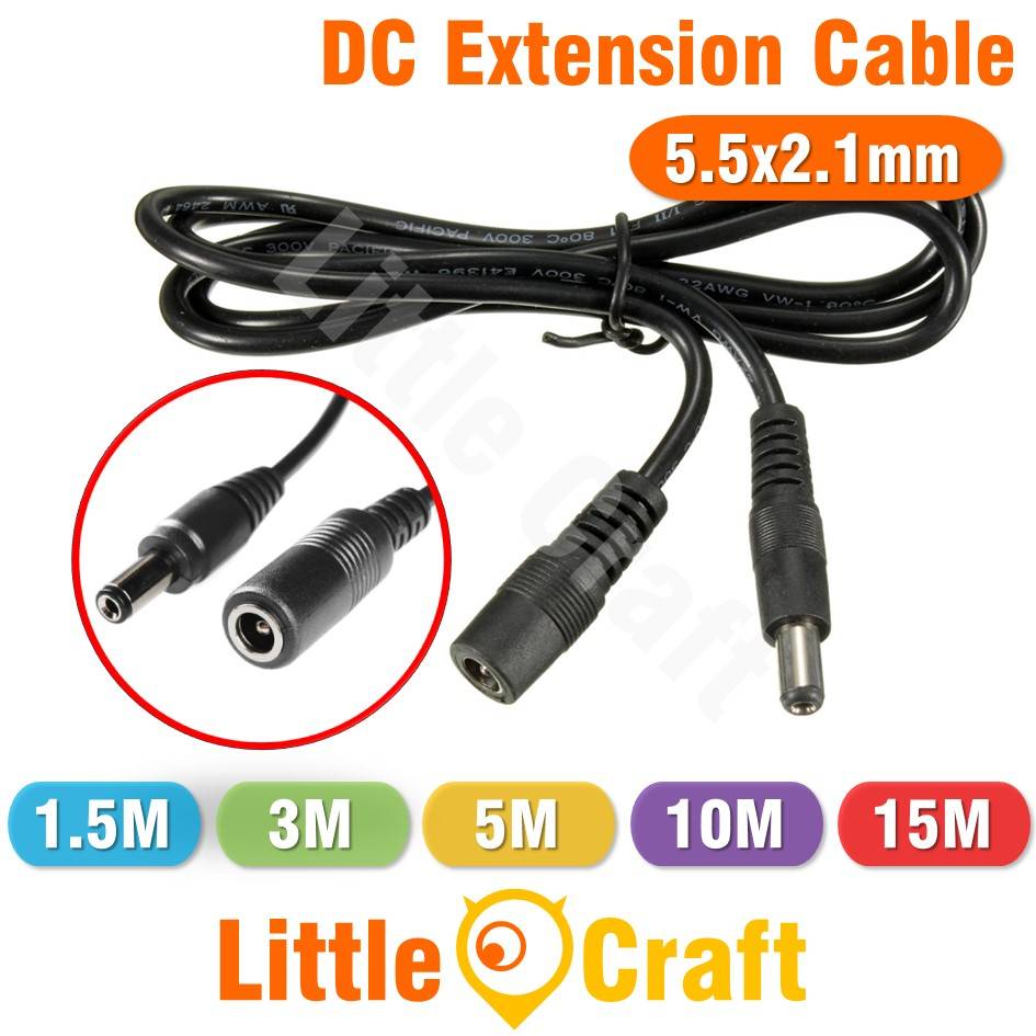 DC Extension Cable 1.5M 3M 5M 10M 2.1mm x 5.5mm 12V Male Female Power Cord Cable Home CCTV