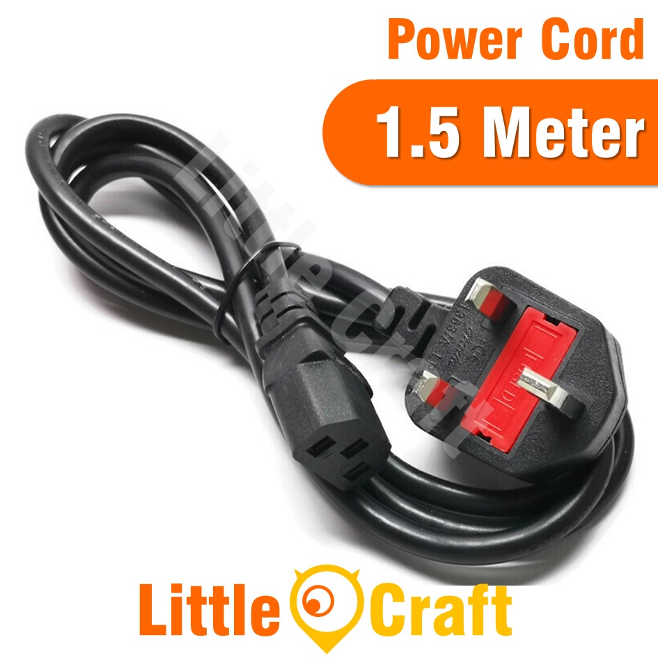 Power Cord 1.5 Meter With Fuse Malaysia Plug
