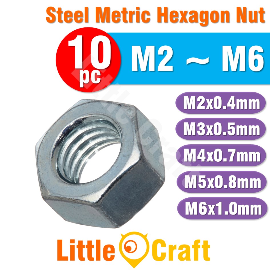 10pcs Hexagon Nut M3 M4 M5 M6 Metric Size